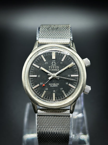 Titus Alarm Super Compressor Black Dial