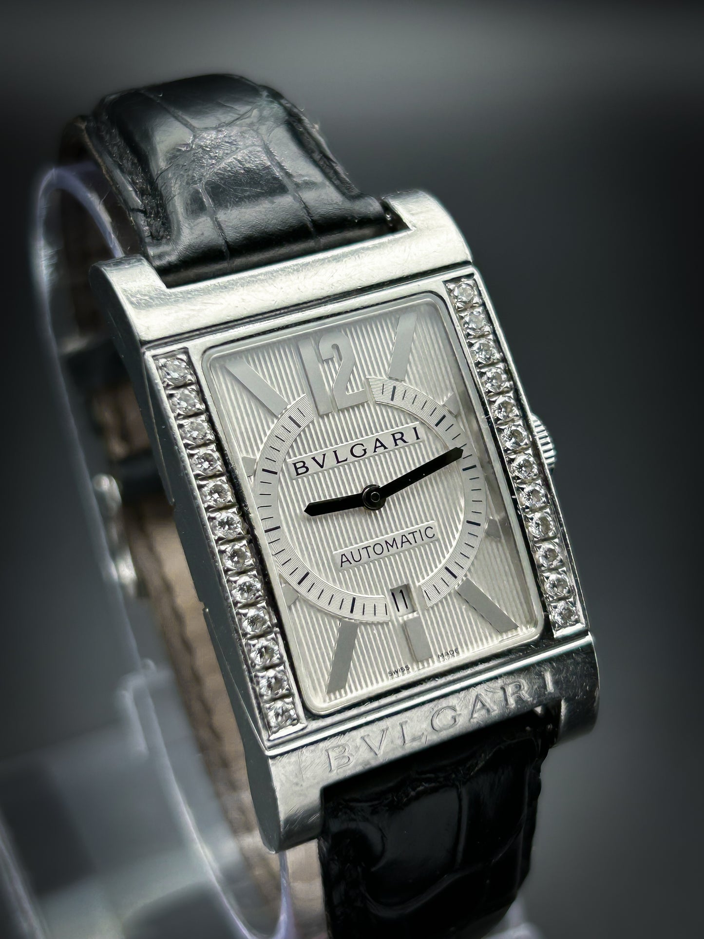 Bvlgari Rettangolo Automatic Diamonds with original box