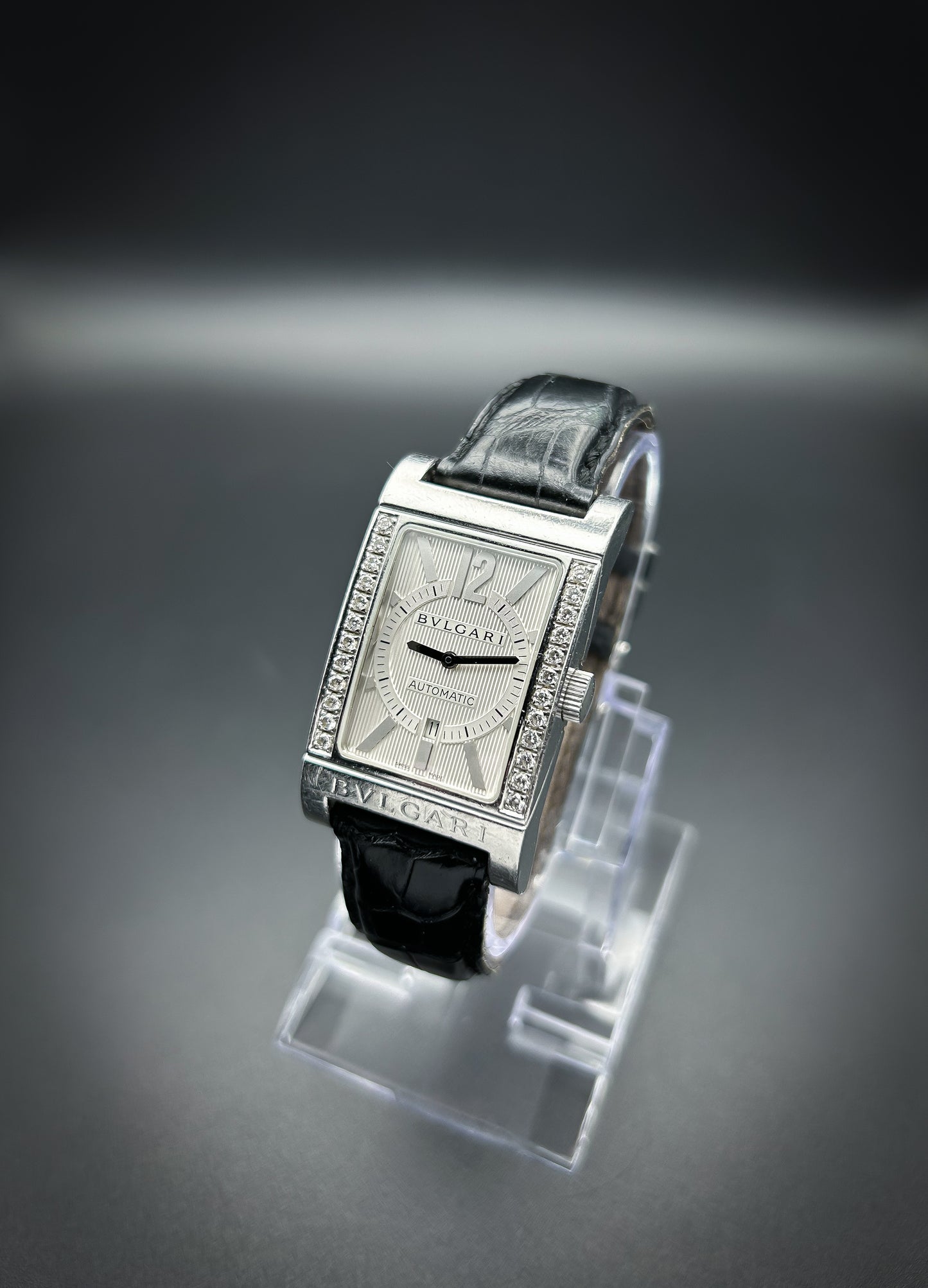 Bvlgari Rettangolo Automatic Diamonds with original box